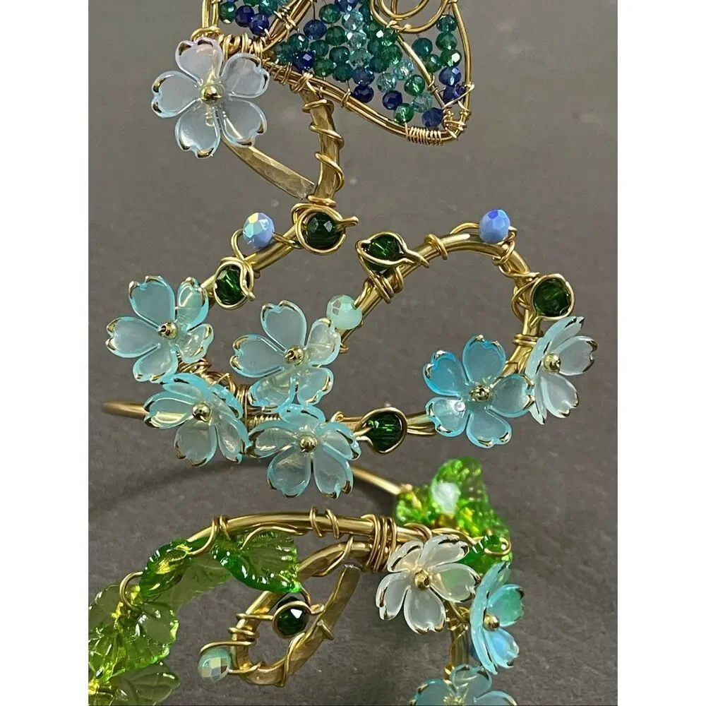 Woodland Magic adjustable butterfly gold tone floral arm cuff whimsical fairy co - Picture 5 of 8